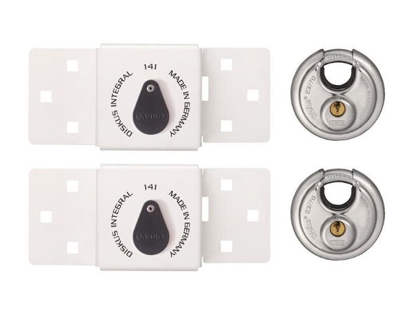 141/200 DISKUS INTEGRAL VAN LOCK WHITE & 26/70MM DISKUS PADL