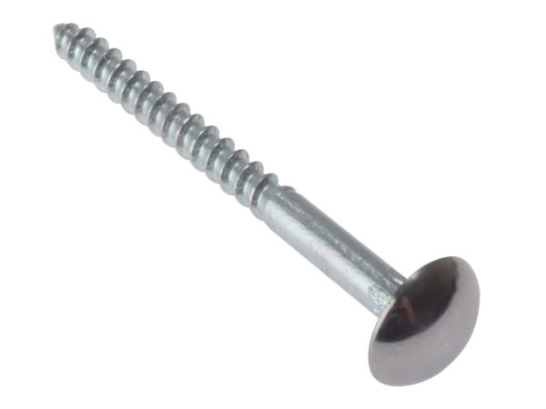 Forgefix Mirror Screws, Chrome Domed Top, ZP