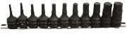 Toptul® 11 Piece Drive Hex Bit Impact Socket Set on a Rail