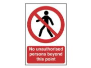 Scan® Safety & Workwear Products Sign: No Unauthorised Persons Beyond This Point