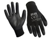 Scan® Safety & Workwear Products Black PU Coated Gloves