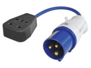 FLY LEAD 240 VOLT 3 PIN PLUG TO 240V 3 PIN SOCKET & 35CM LEA