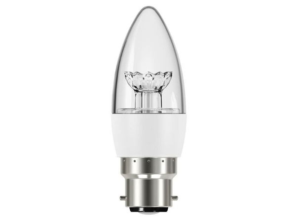 LED BC (B22) CLEAR CANDLE DIMMABLE BULB- WARM WHITE 470 LM 5