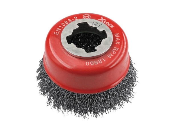 X-LOCK WIRE CUP BRUSH 75MM M14X2- 0.30MM STEEL WIRE