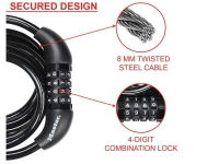 BLACK SELF COILING COMBINATION CABLE 1.8M X 8MM