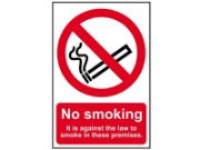 Scan® Safety & Workwear Products Sign: No Smoking It Is Against the Law To Smoke In These Premises