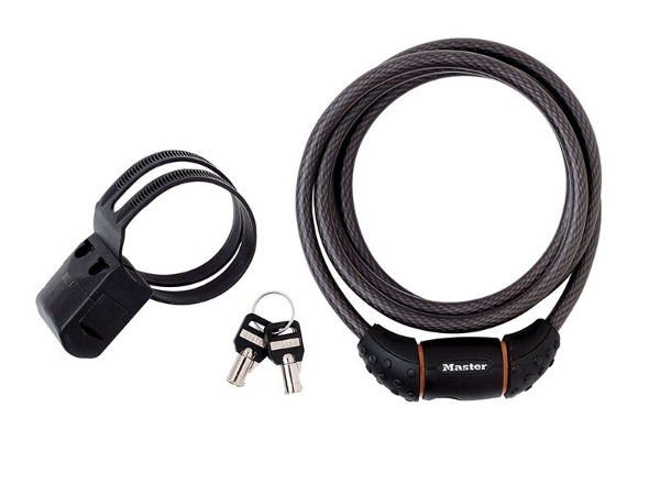 BLACK BRAIDED STEEL KEYED CABLE 1.8M X 10MM