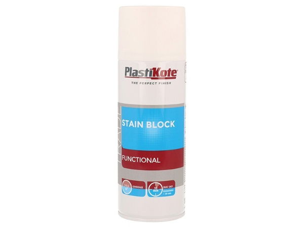 TRADE STAIN BLOCK SPRAY PAINT WHITE 400ML