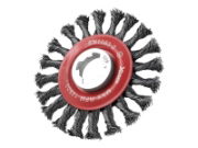 X-LOCK CONICAL WIRE BRUSH 115MM M14X2- 0.50MM STEEL WIRE