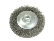 CONICAL KNOT BRUSH 100MM M14 BORE 0.35 STEEL WIRE