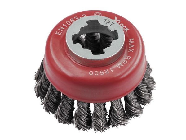 X-LOCK WIRE CUP BRUSH TWIST KNOT 75MM M14X2- 0.50MM STEEL WI
