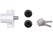 P114 PATIO DOOR LOCK WHITE FINISH VISI