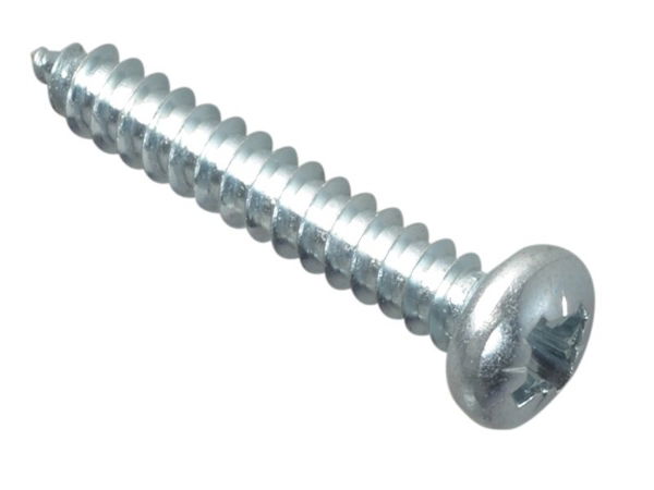 SELF-TAPPING SCREW POZI PAN HEAD ZP 1IN X 8 FORGE PACK 25