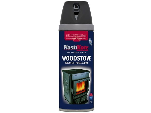 TWIST & SPRAY WOOD STOVE PAINT BLACK 400ML