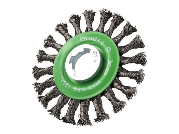 X-LOCK CONICAL WIRE BRUSH 115MM M14X2- 0.50MM STAINLESS STEE