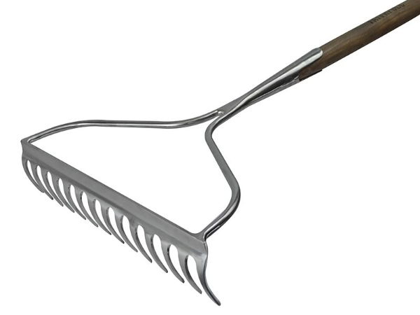 PRESTIGE STAINLESS STEEL GARDEN RAKE ASH HANDLE