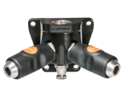 Prevost® BSI Female Thread Two Port Wall Bracket - Two Coupling and Drain