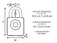 4400 INDOOR BLUETOOTH PADLOCK
