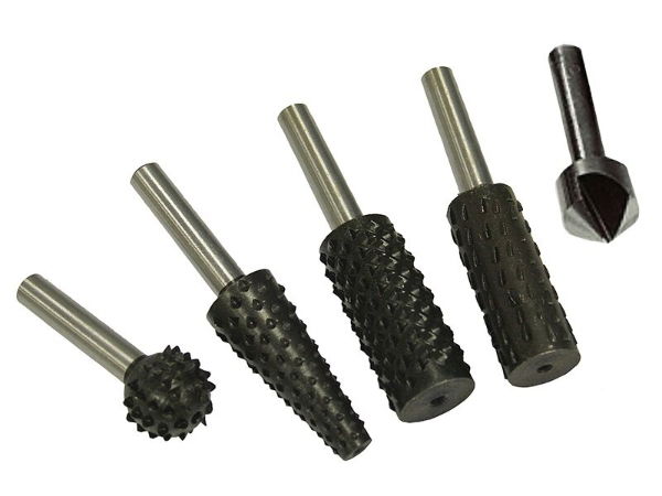 ROTARY RASPS (4) & COUNTERSINK (1) SET