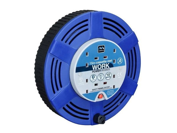 Masterplug® Cassette Cable Reel 240V 4-Socket Thermal Cut-Out Blue