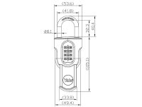 Y879 COMBI PADLOCK WITH SLIDE COVER 50MM