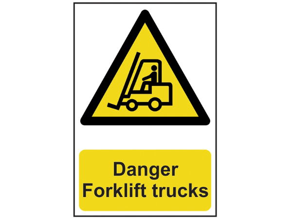 DANGER FORKLIFT TRUCKS - PVC 200 X 300MM